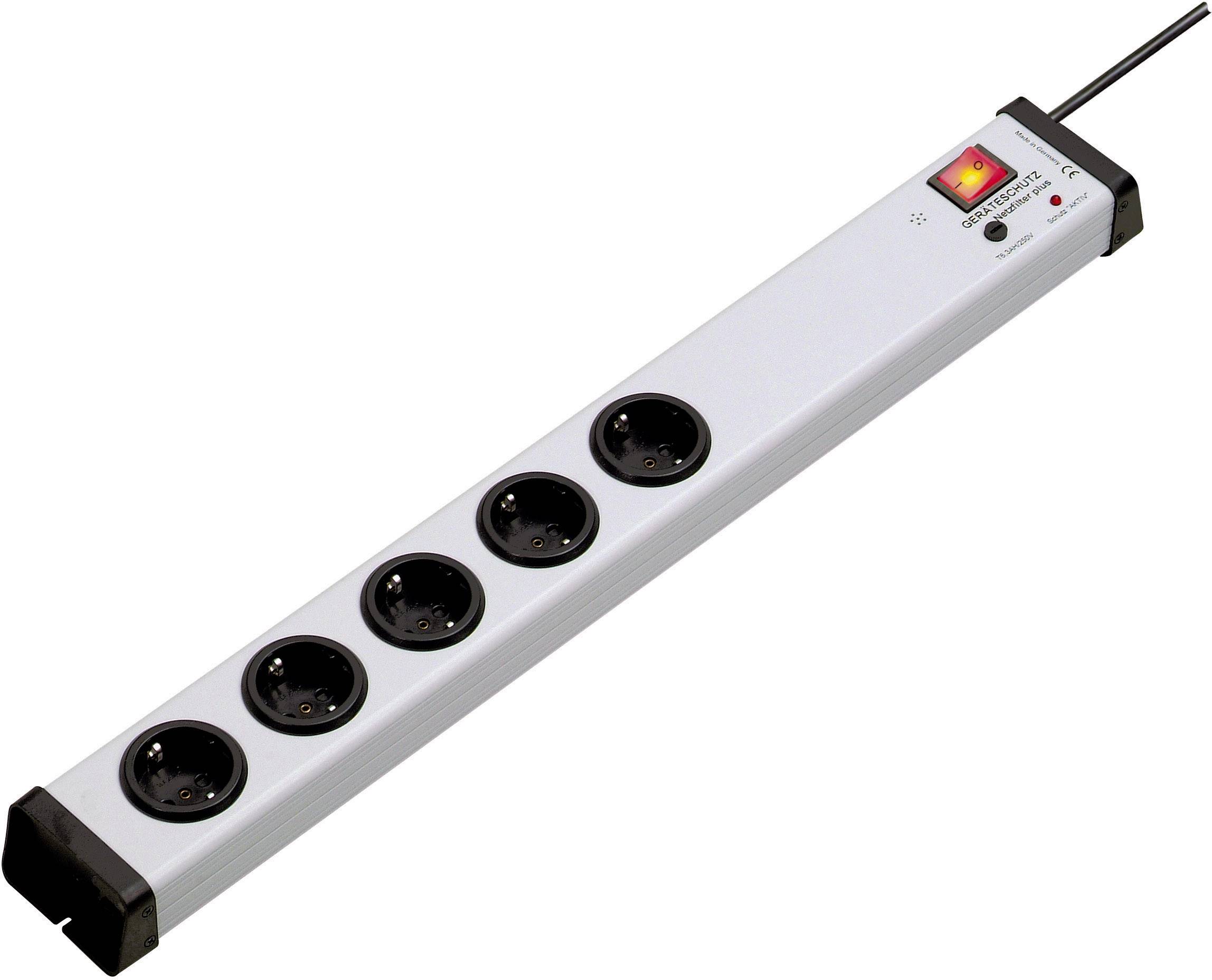 Ehmann 0207x01053301 Überspannungsschutz-Steckdosenleiste 5fach Grau Schutzkontakt 1St.