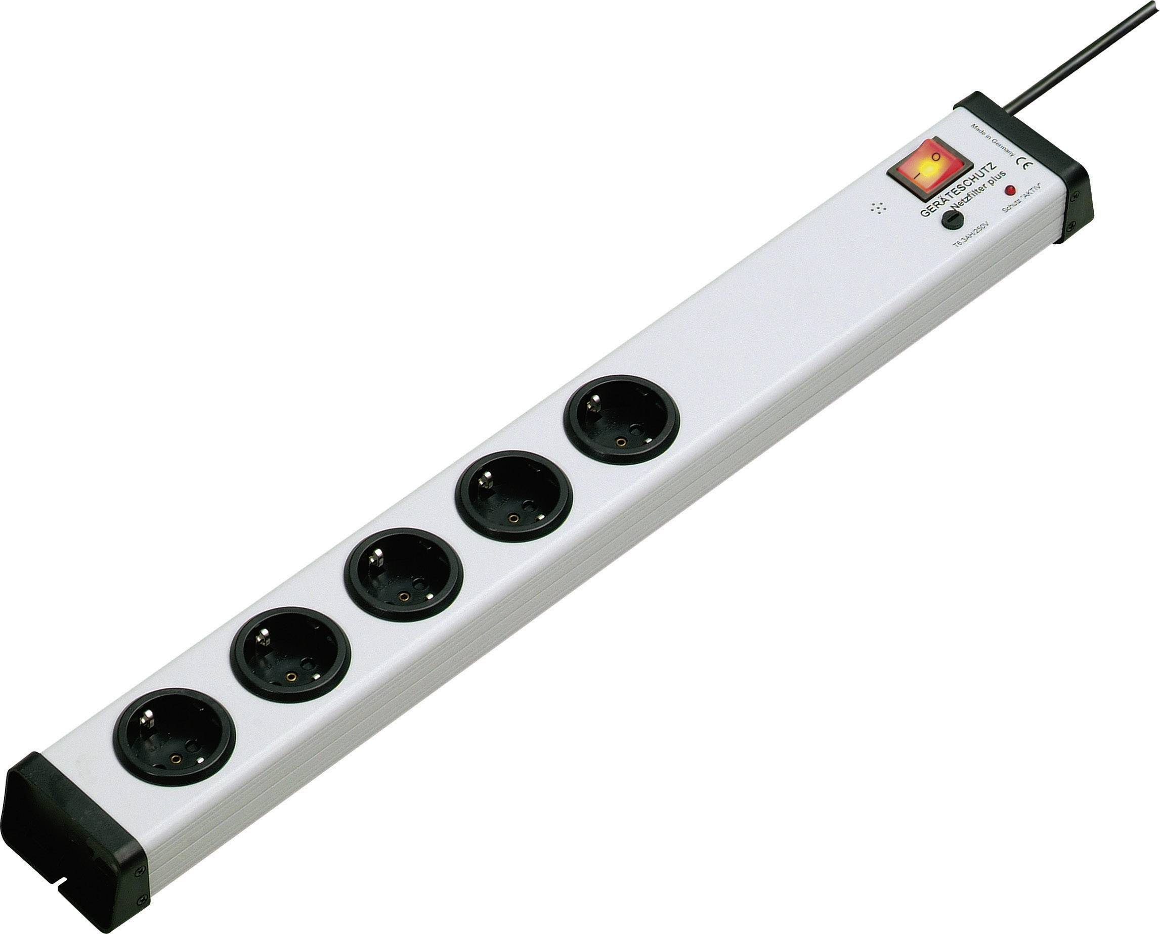 Ehmann 0207x01053301 Überspannungsschutz-Steckdosenleiste 5fach Grau Schutzkontakt 1St.
