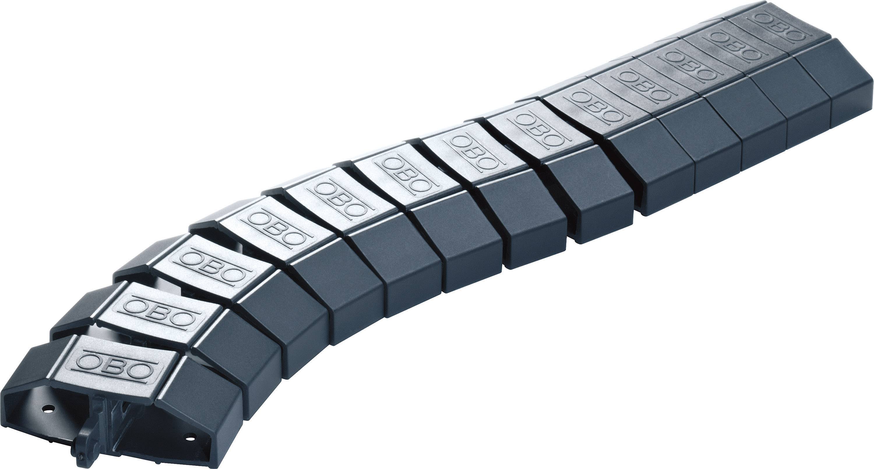 OBO Bettermann 6154930-BK Geräteeinbaukanal Flexkanal (L x B x H) 750 x 60 x 20mm 1 St. Schwarz, Grau