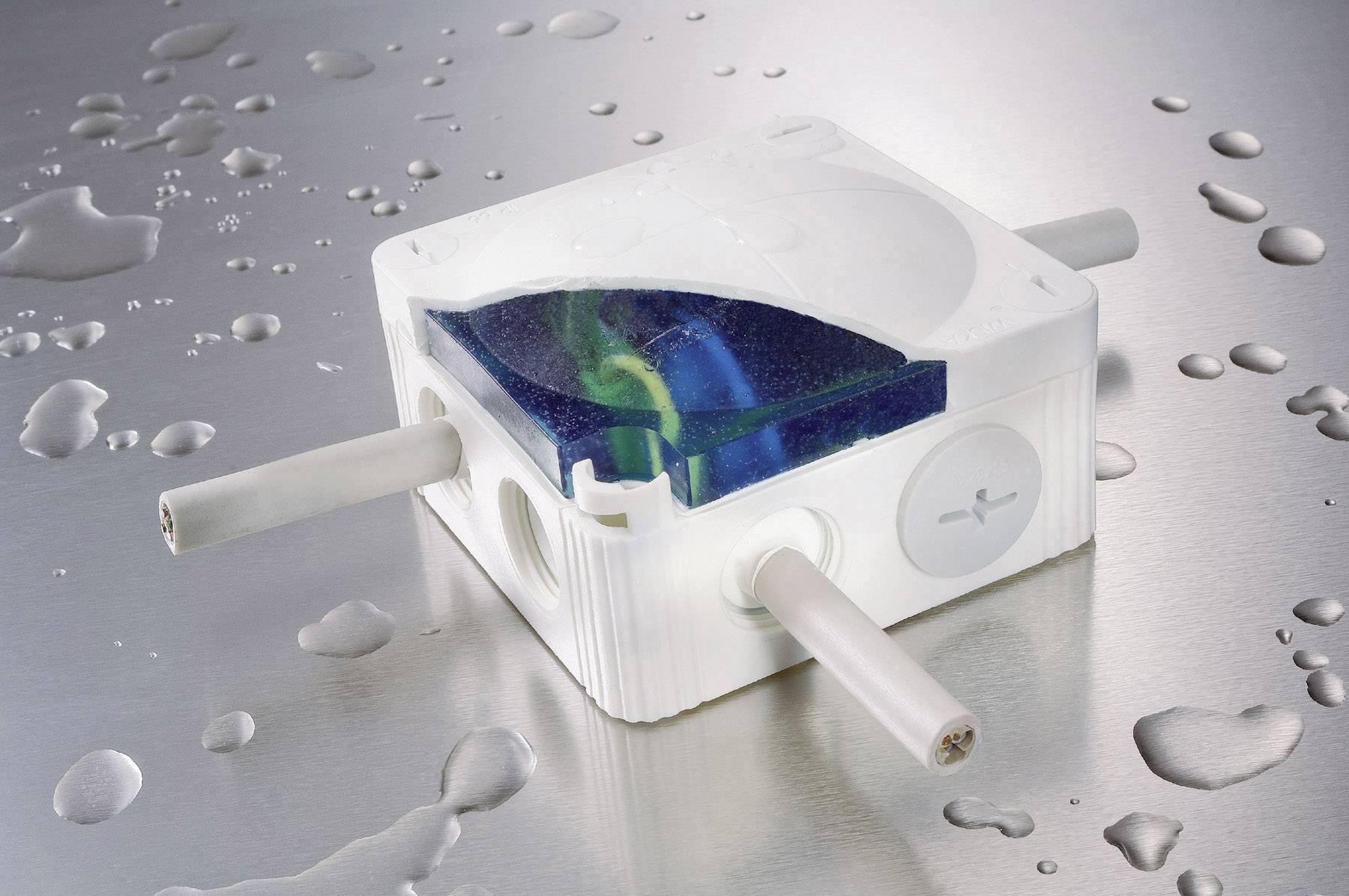 Wiska 10060457 Abzweigkasten mit Vergussmasse (L x B x H) 85 x 85 x 51mm Grau IP68 1 Set