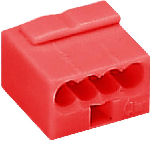 WAGO Dosenklemme starr: -0.8 mm² Polzahl: 4 Rot