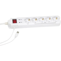 Gembird 201010013 Master/Slave-Steckdosenleiste 5fach Weiß Schutzkontakt 1 St. Gembird 201010013 Master/Slave-Steckdosenleiste 5fach Weiß Schutzkontakt 1 St.