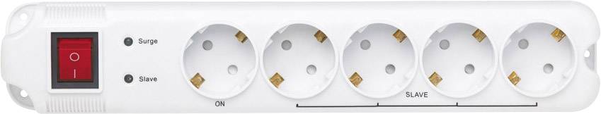 Gembird 201010013 Master/Slave-Steckdosenleiste 5fach Weiß Schutzkontakt 1St.