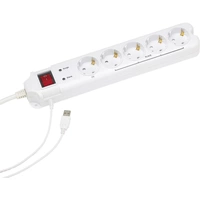 Gembird 201010013 Master/Slave-Steckdosenleiste 5fach Weiß Schutzkontakt 1 St. Gembird 201010013 Master/Slave-Steckdosenleiste 5fach Weiß Schutzkontakt 1 St.