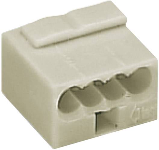 WAGO Dosenklemme starr: -0.8 mm² Polzahl: 4 Lichtgrau