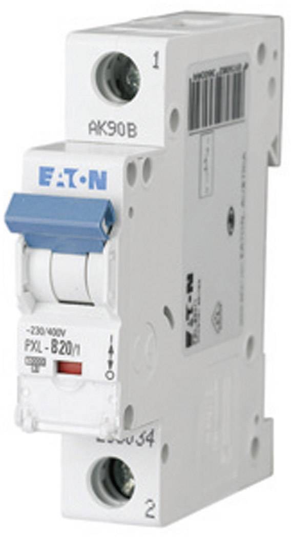 Ein elektrischer Leistungsschalter von EATON mit der Modellnummer PXL-B20/1, geeignet für 230/400V Stromnetze.