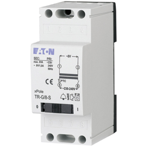 Eaton 272483 Transformateur de sonnette 4 V/AC, 8 V/AC, 12 V/AC 2 A