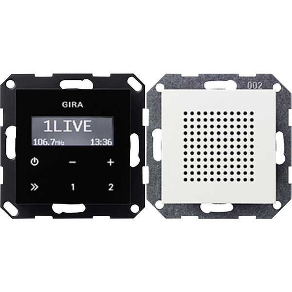 GIRA Einsatz Unterputz-Radio System 55, Standard 55, E2, Event, Event Klar, Event Opak, Esprit, ClassiX Weiß (glänzend), Schwarz