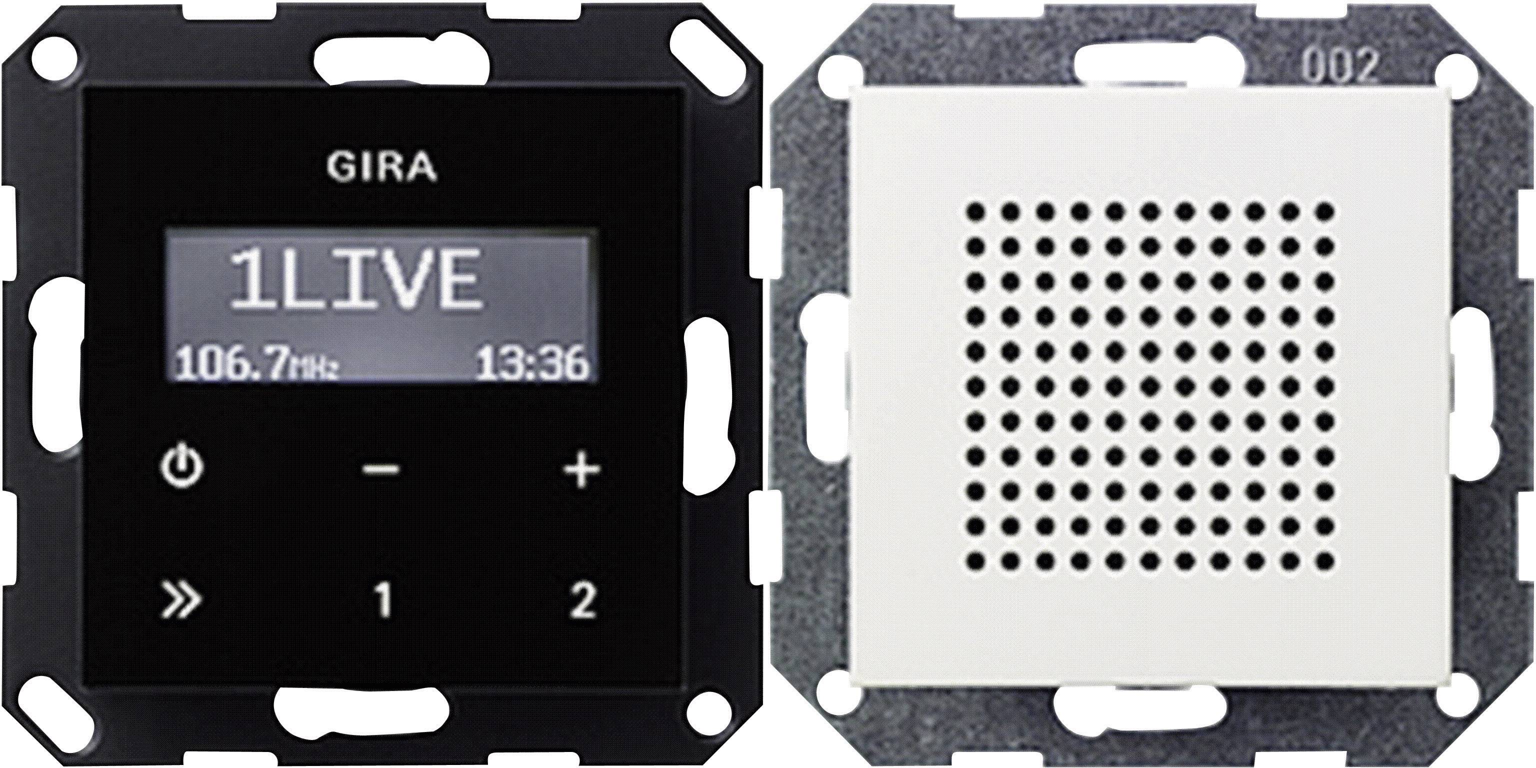 GIRA Einsatz Unterputz-Radio System 55, Standard 55, E2, Event, Event Klar, Event Opak, Esprit, ClassiX Weiß (glänzend), Schwarz