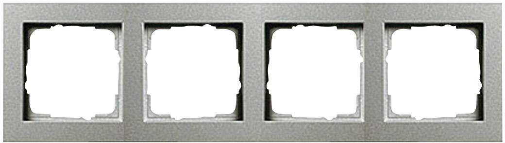 GIRA Schalterprogramm 4fach Rahmen E2, Standard 55, System 55 Aluminium 1 St.