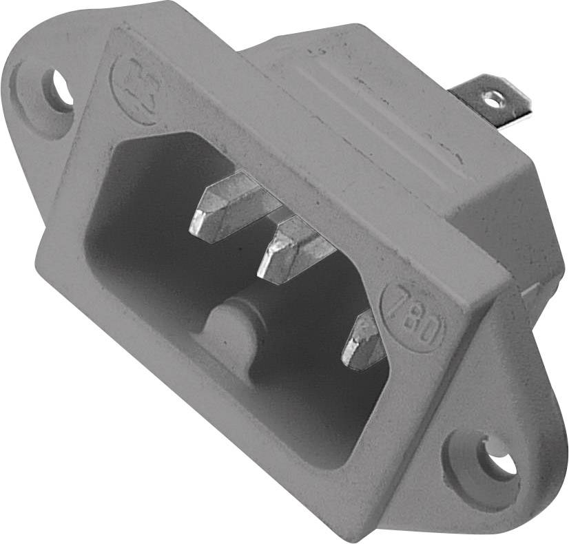 Kaiser 780/gr Warmgeräte-Steckverbinder 780 Stecker, Einbau vertikal Gesamtpolzahl: 2 + PE 10 A Gra