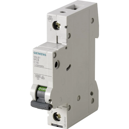 Siemens 5SL61167 Leitungsschutzschalter 1polig 16A 230 V, 400V Siemens 5SL61167 Leitungsschutzschalter 1polig 16A 230 V, 400V