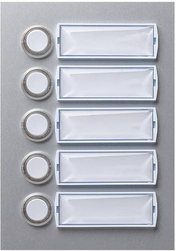 Honeywell Home 400114 Klingelplatte beleuchtet, mit Namensschild 5fach Silber (matt, eloxiert) 15V