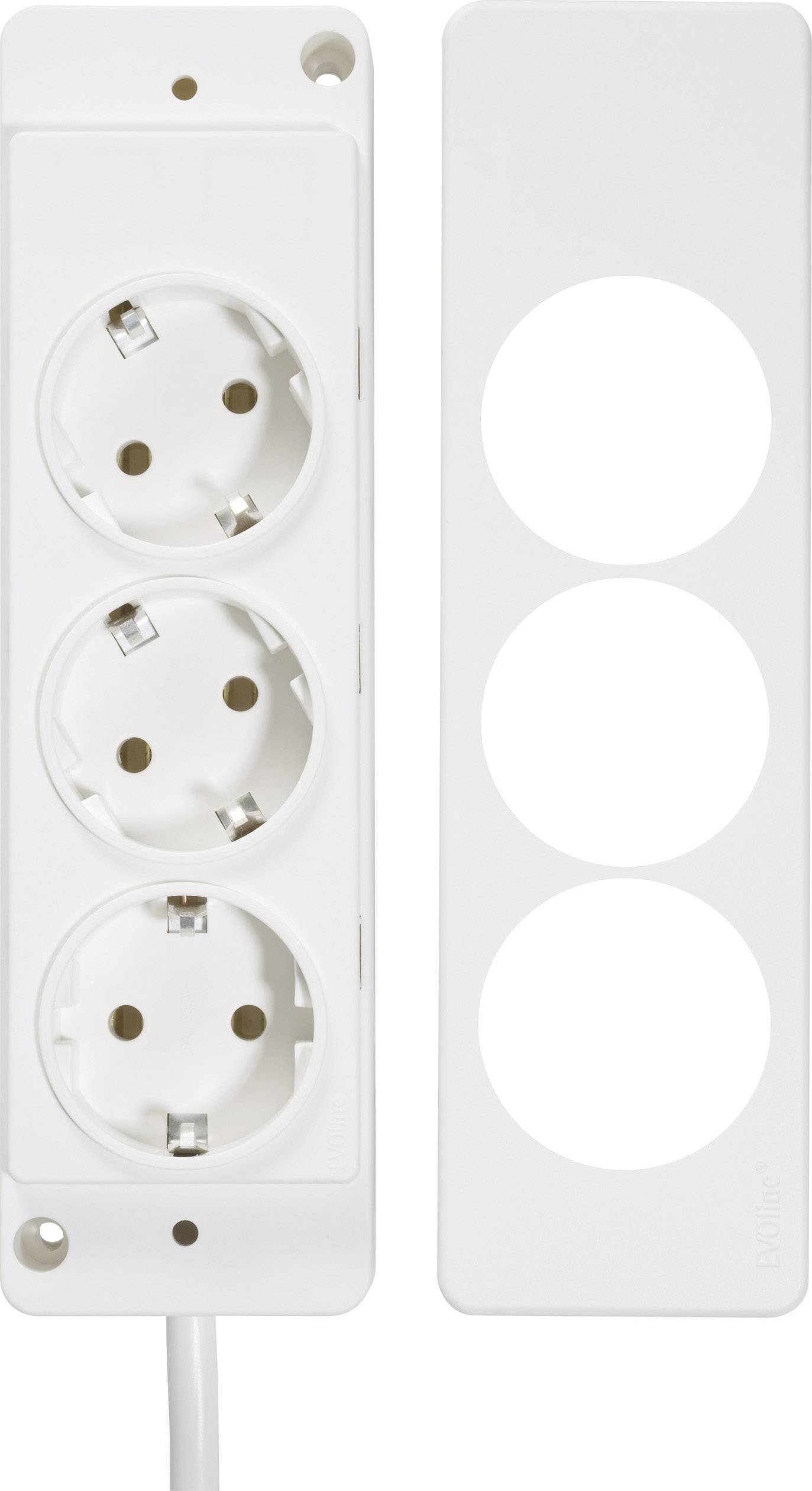 EVOline 151000156300 Steckdosenleiste 3fach Weiß Schutzkontakt 1St.