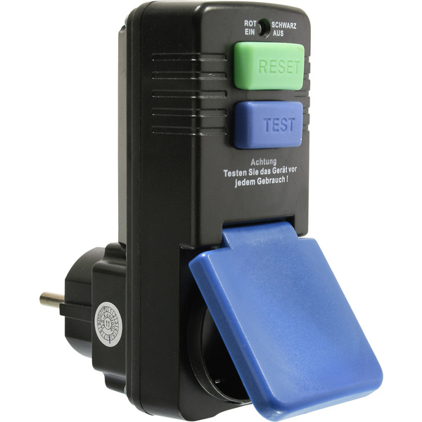 AS Schwabe 45230 Connecteur intermédiaire - protection des personnes PRCD 230 V noir IP44