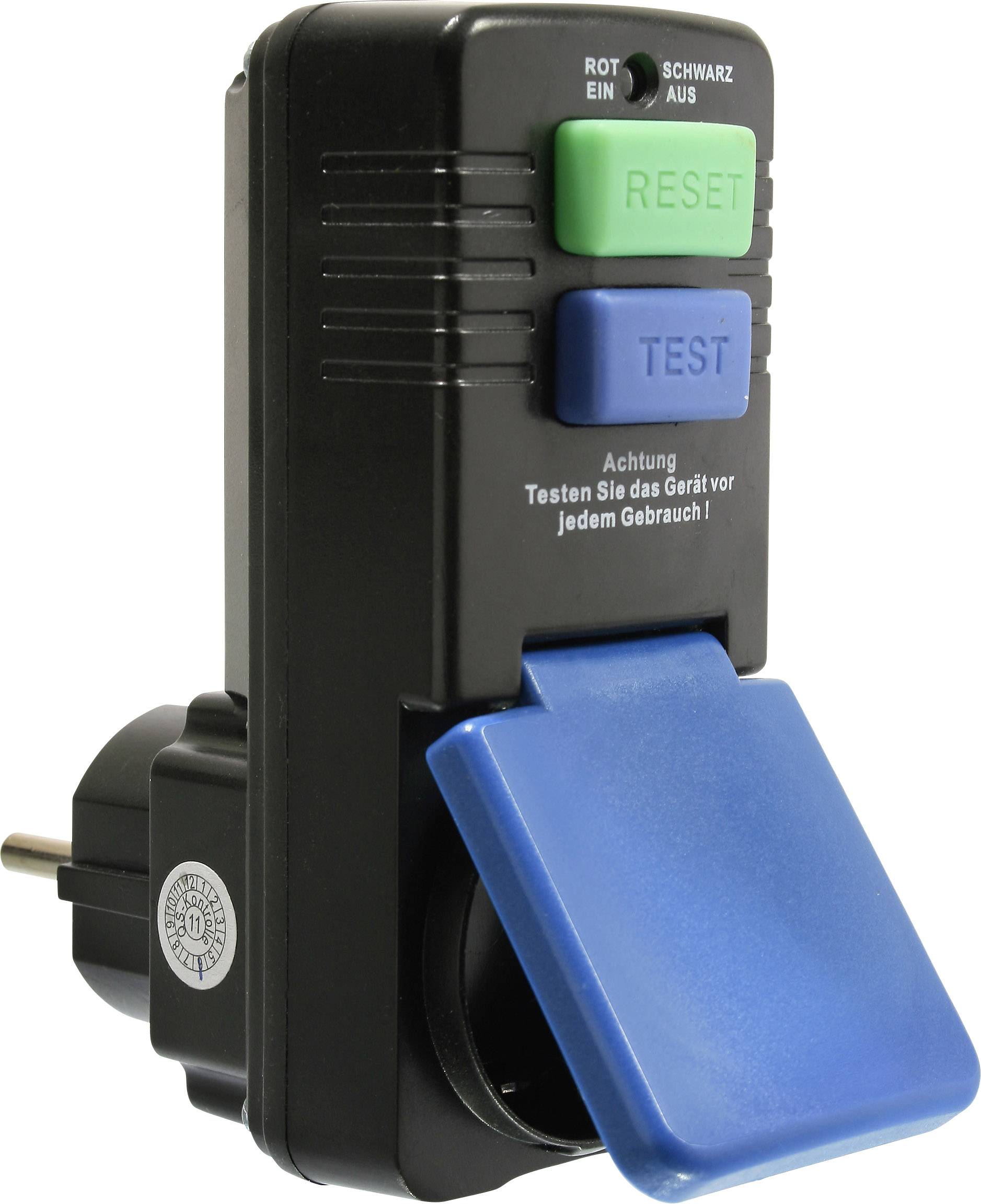 AS Schwabe 45230 Personenschutz-Zwischenstecker PRCD 230 V Schwarz IP44