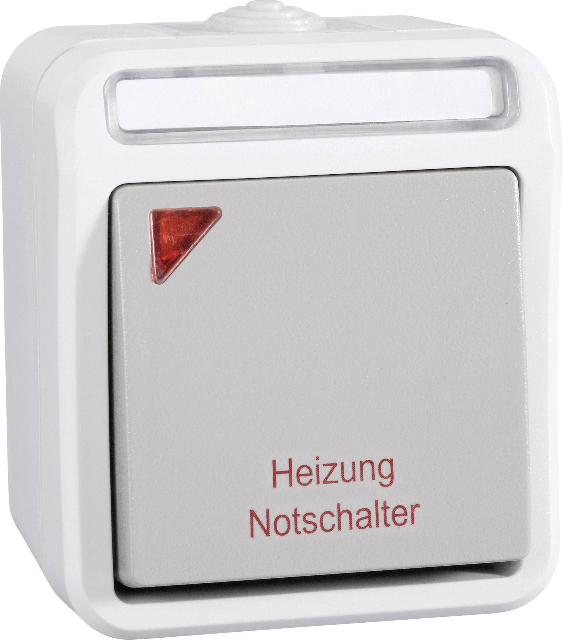 Peranova 102451 Feuchtraum-Schalterprogramm Heizungs-Notschalter Pera Hellgrau, Dunkelgrau