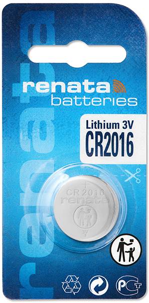 Renata Knopfzelle CR 2016 3 V 90 mAh Lithium