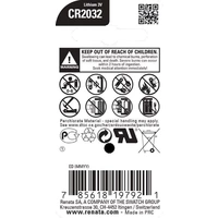 Renata Knopfzelle CR 2032 3 V 1 St. 225 mAh Lithium CR2032 Renata Knopfzelle CR 2032 3 V 1 St. 225 mAh Lithium CR2032