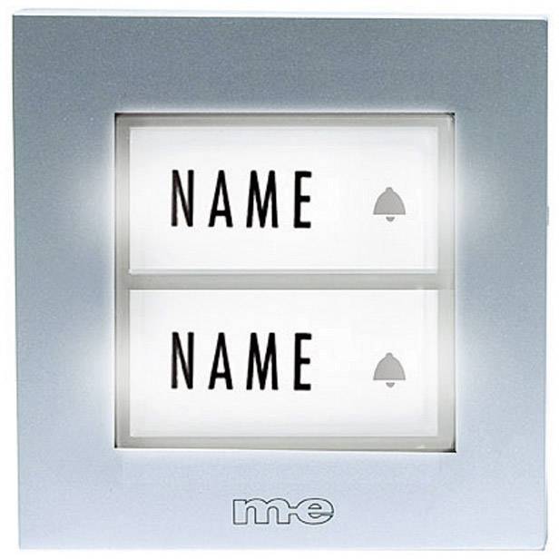 M-e modern-electronics KTB-2 S Klingeltaster mit Namensschild 2fach Silber 12 V/1A