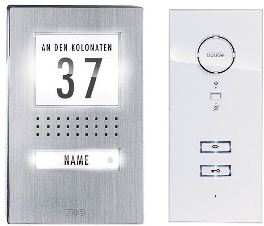 m-e modern-electronics ADV 111 WW Vistadoor Türsprechanlage Kabelgebunden Komplett-Set 1 Familienhaus Edelstahl, Weiß