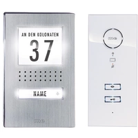 m-e modern-electronics ADV 111 WW Vistadoor Türsprechanlage Kabelgebunden Komplett-Set 1 Familienhaus Edelstahl, Weiß m-e modern-electronics ADV 111 WW Vistadoor Türsprechanlage Kabelgebunden Komplett-Set 1 Familienhaus Edelstahl, Weiß