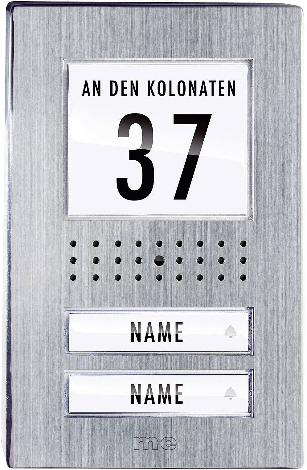 m-e modern-electronics VDV-520 Video-Türsprechanlage Kabelgebunden Außeneinheit 2 Familienhaus Edelstahl
