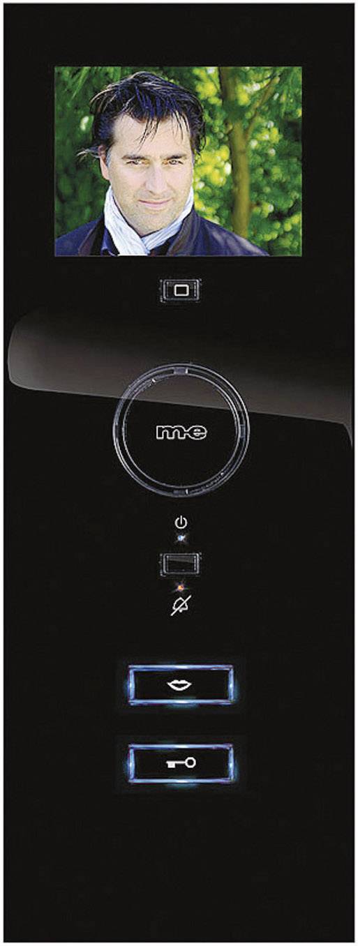 m-e modern-electronics Video-Türsprechanlage Kabelgebunden Komplett-Set 2 Familienhaus Edelstahl, Schwarz