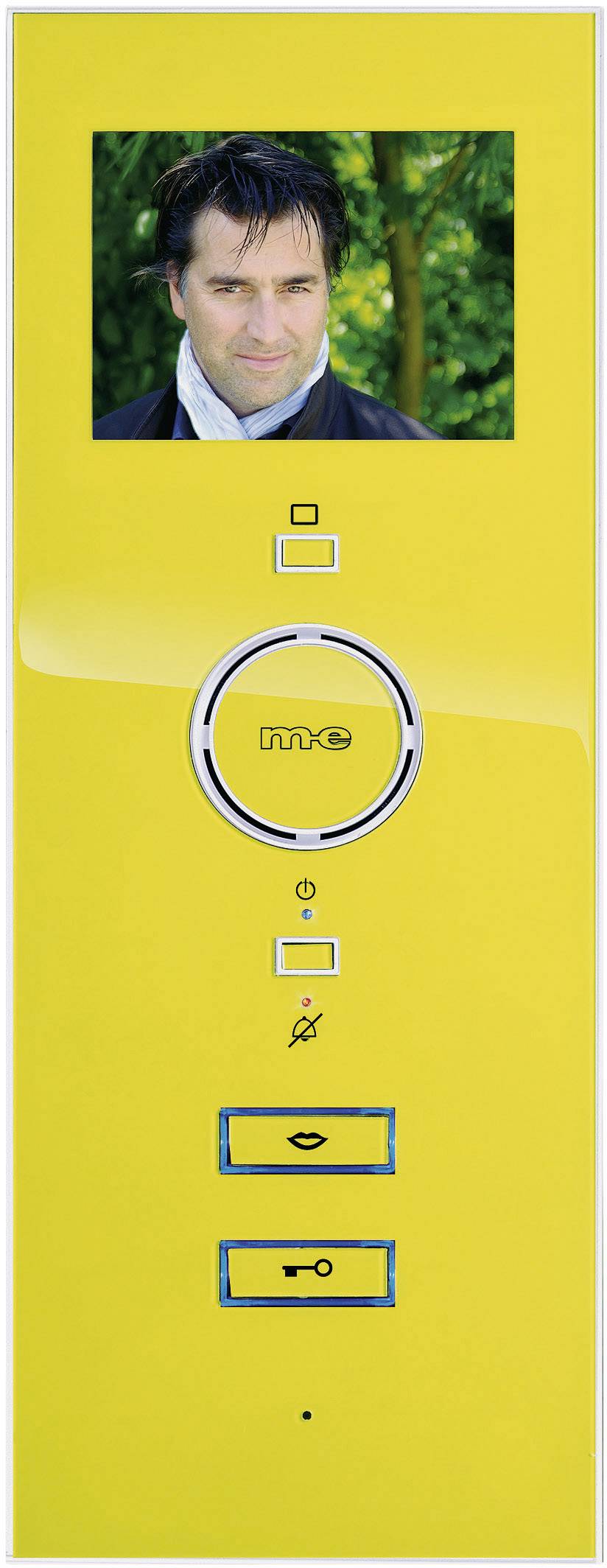 M-e modern-electronics VDV-503 Vistadoor Video-Türsprechanlage Kabelgebunden Inneneinheit 1 Familienhaus Zitronengelb, Weiß