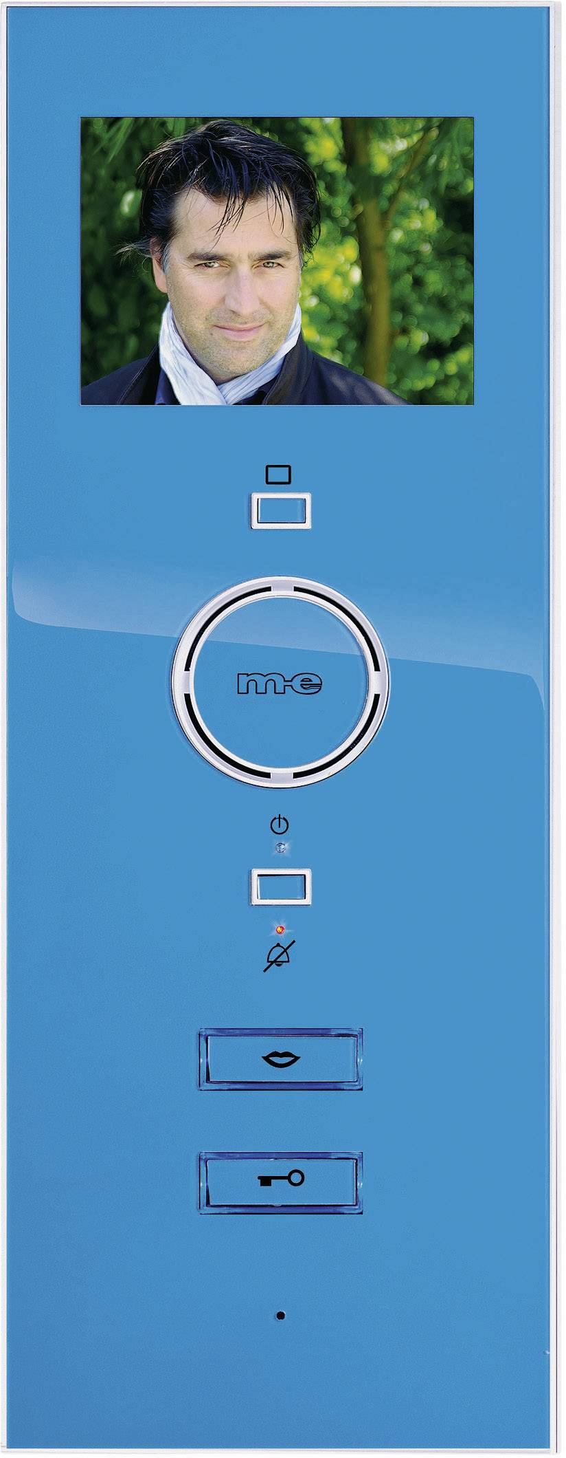 M-e modern-electronics VDV-503 Vistadoor Video-Türsprechanlage Kabelgebunden Inneneinheit 1 Familienhaus Himmelblau, Weiß