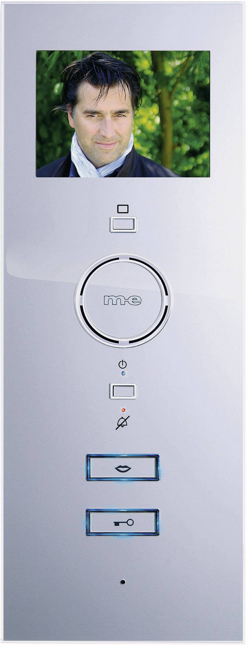 M-e modern-electronics VDV-503 Vistadoor Video-Türsprechanlage Kabelgebunden Inneneinheit 1 Familienhaus Silber-Grau, Weiß