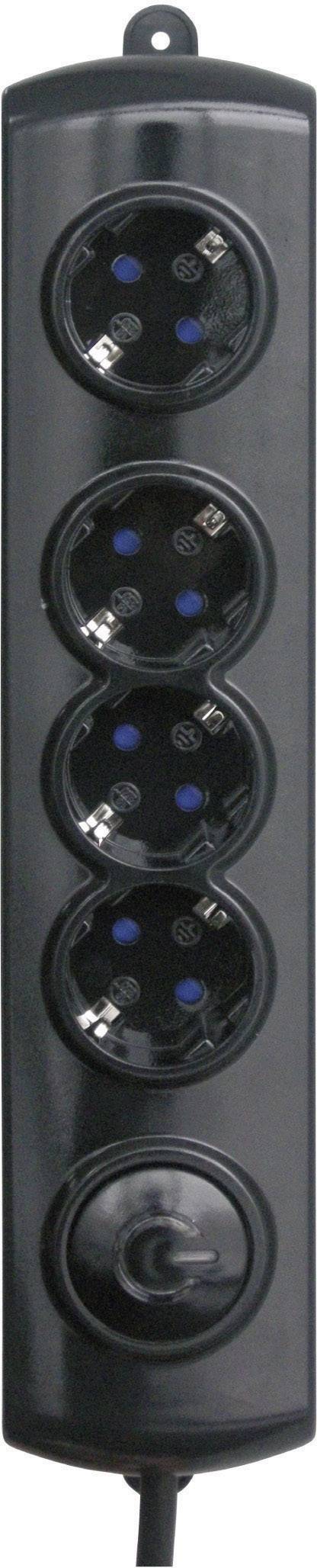 GAO EMP304K-PC-BK Steckdosenleiste mit Schalter 4fach Schwarz Schutzkontakt 1 St.