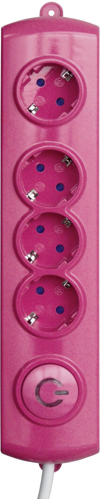 GAO EMP304K-PC Steckdosenleiste mit Schalter 4fach Pink Schutzkontakt 1St.