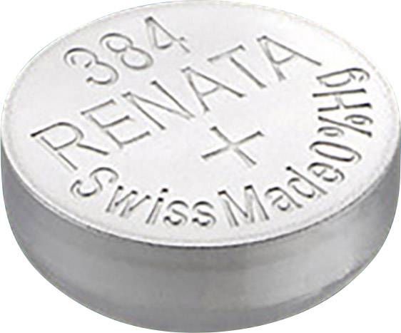 Knopfzellenbatterie mit der Aufschrift '384 RENATA Swiss Made'.