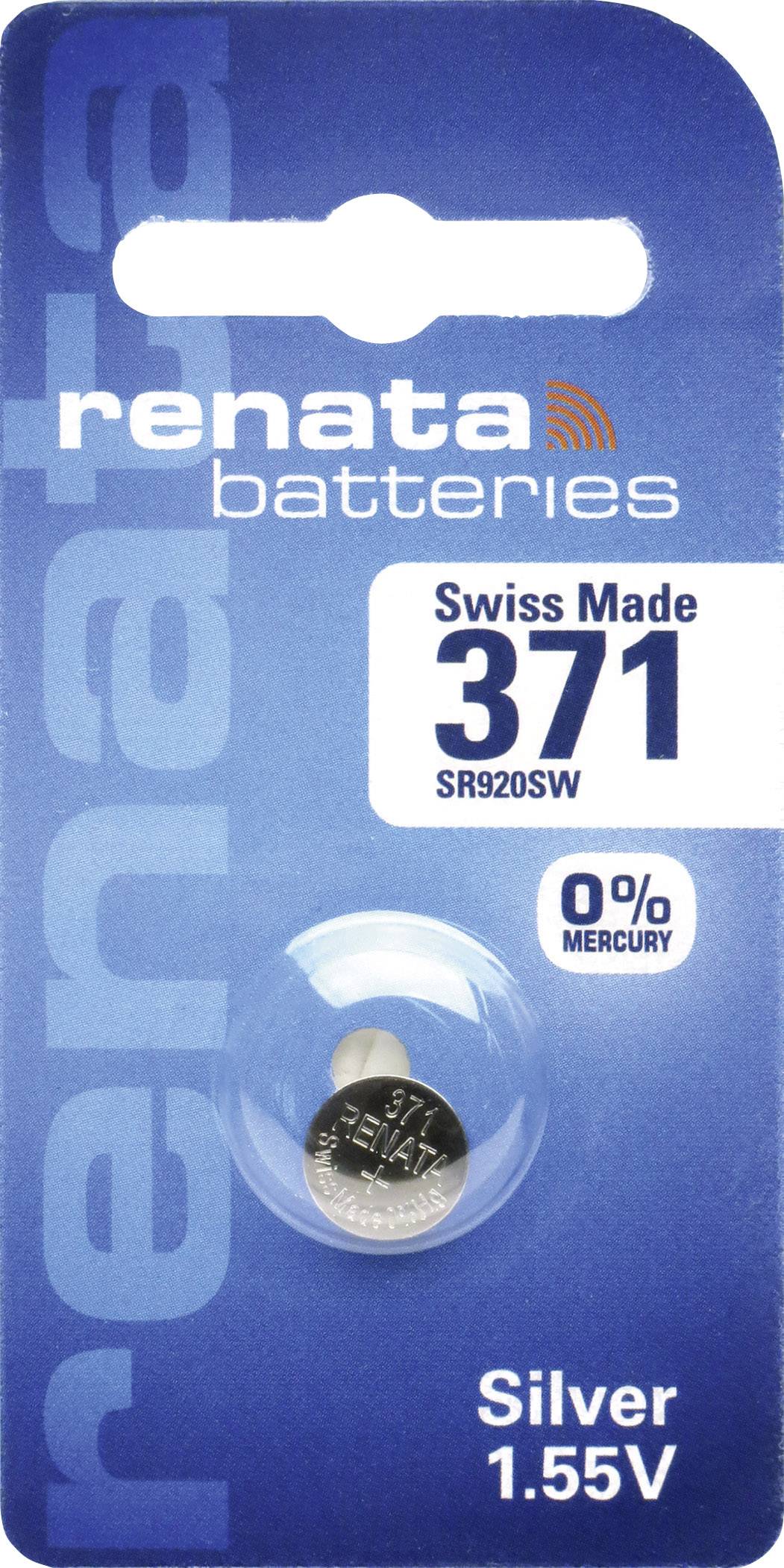 Renata Knopfzelle 371 1.55 V 1 St. 35 mAh Silberoxid SR69