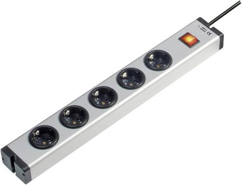 Ehmann 0601x00052031 Steckdosenleiste mit Schalter 5fach Aluminium Schutzkontakt 1 St.