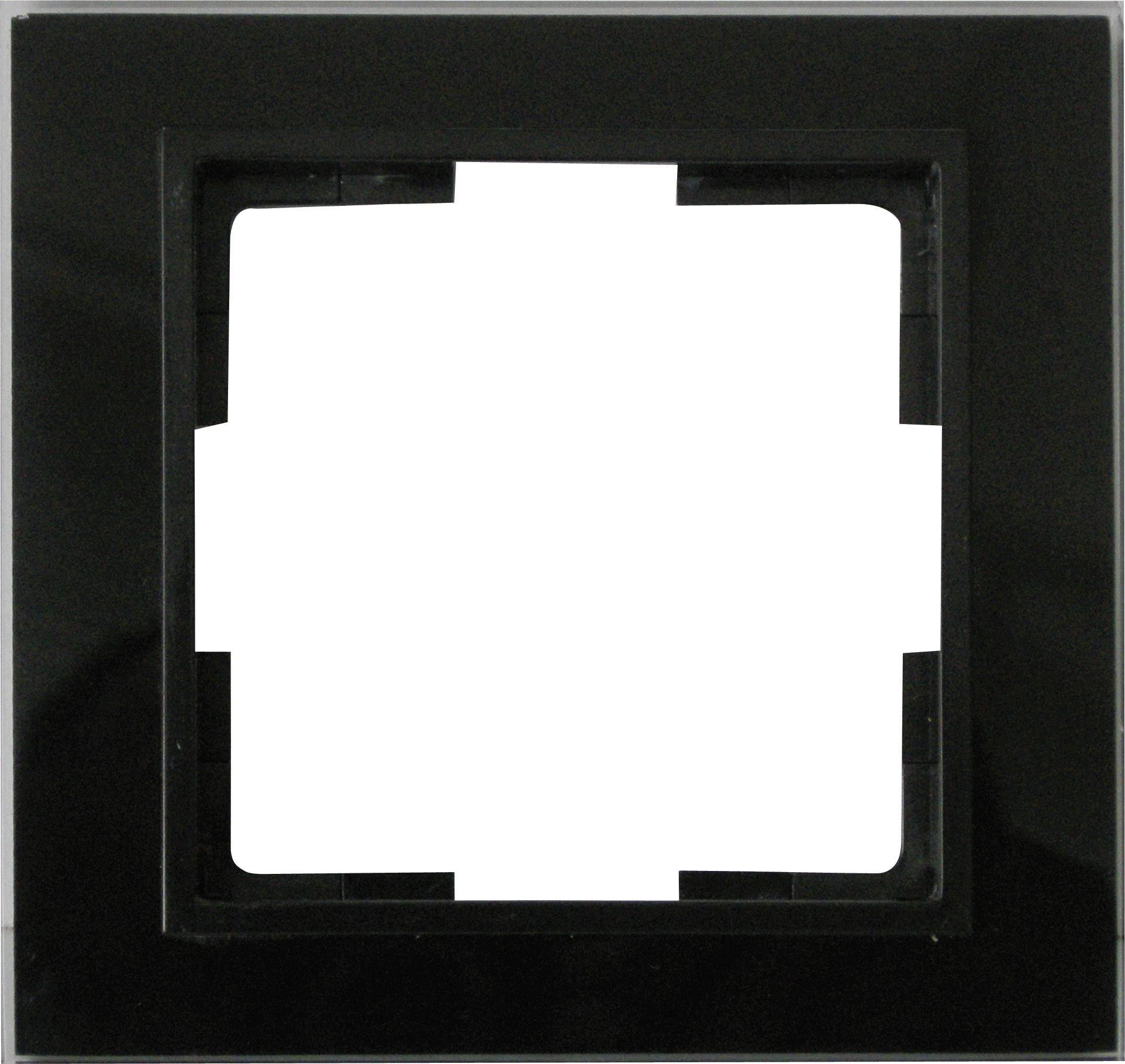 GAO 1fach Rahmen Modul Glas Schwarz EFV001-B