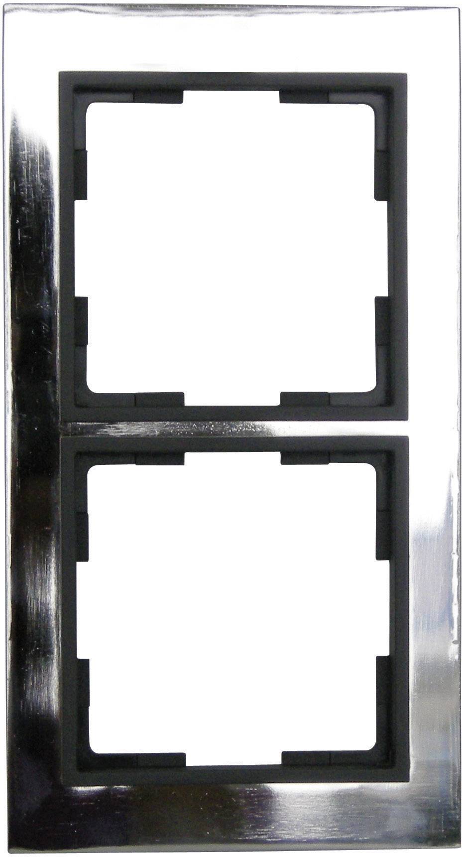 GAO 2fach Rahmen Modul Edelstahl (glänzend) EFV002-D