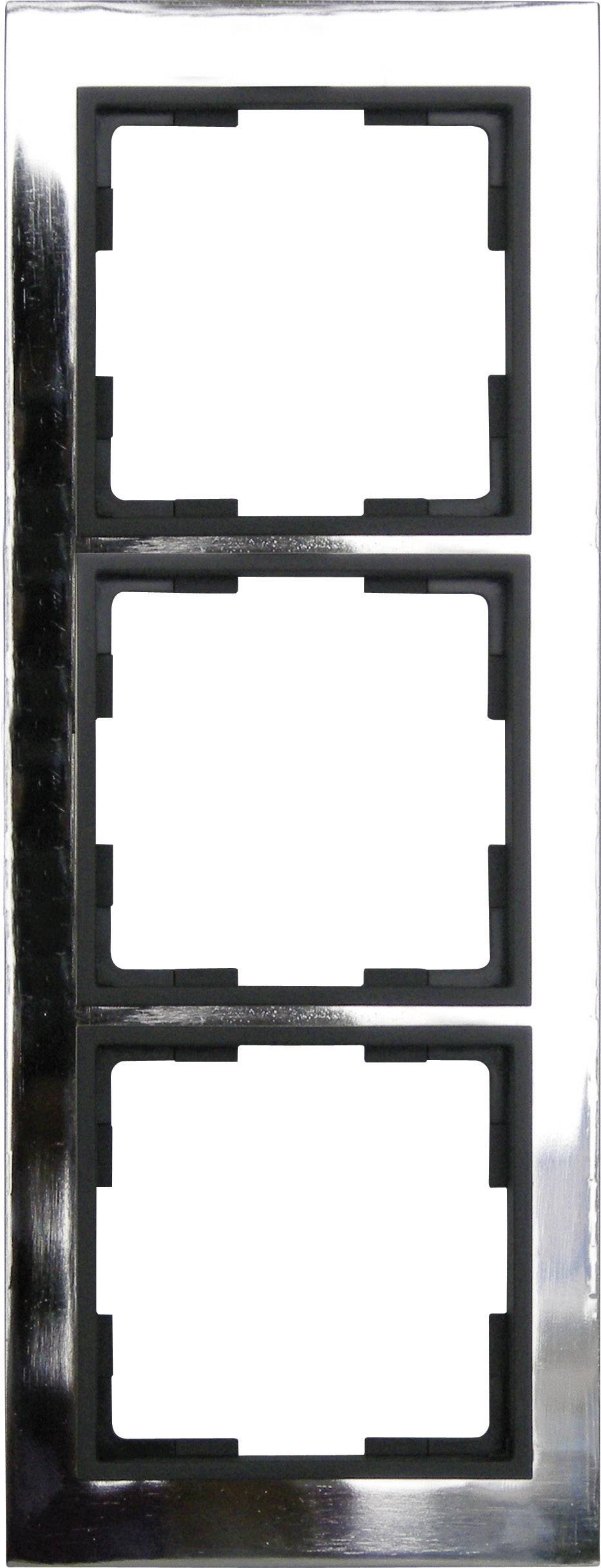GAO 3fach Rahmen Modul Edelstahl (glänzend) EFV003-D