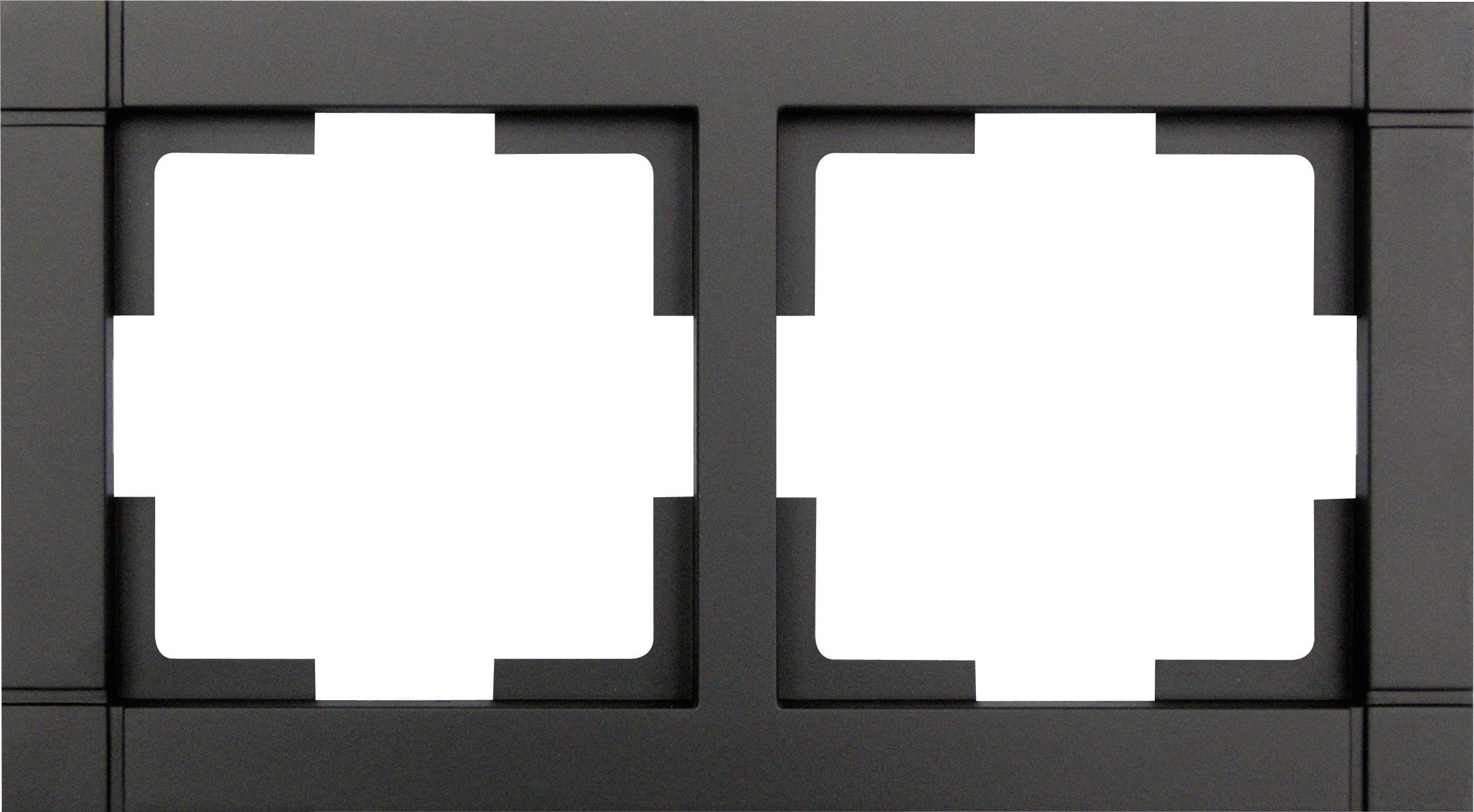 GAO 2fach Rahmen Modul Schwarz EFQ002black