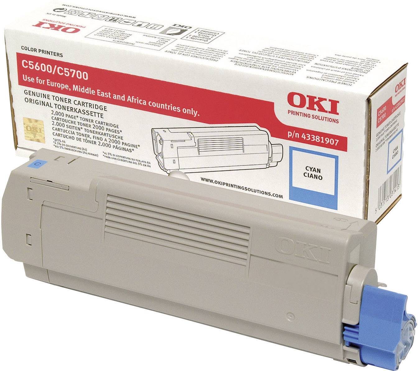 OKI Toner C5600 C5700 Original Cyan 2000 Seiten 43381907