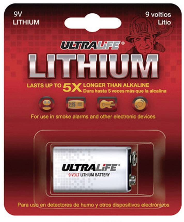 Ultralife U9VL-J-P 6LR61 9V Block-Batterie Lithium 1200 mAh 9V 1St.