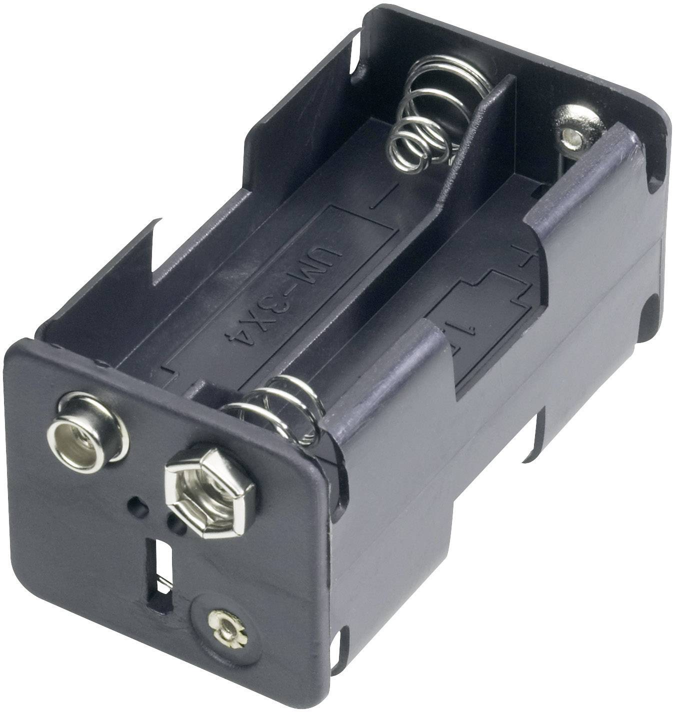 Goobay 12466 Batteriehalter 4x Mignon (AA) Druckknopfanschluss (L x B x H) 61.5 x 30 x 31.5 mm