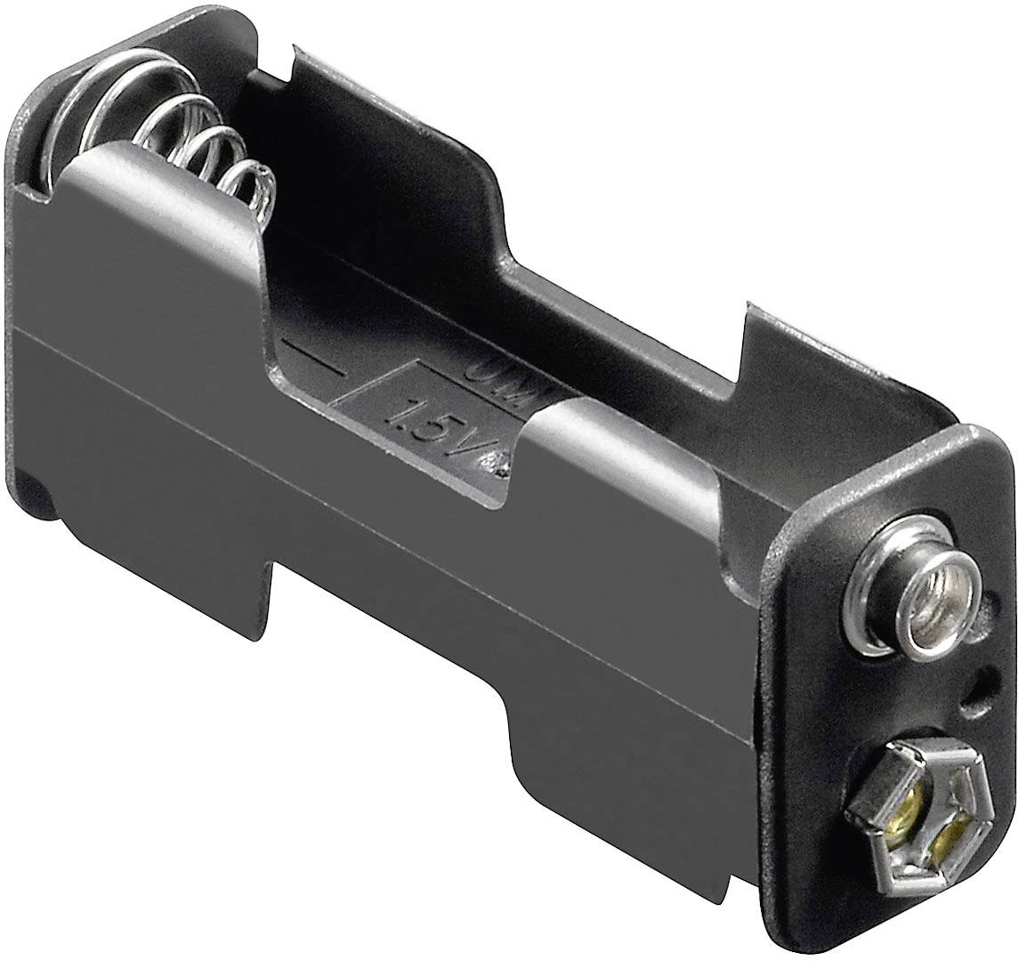 Goobay 12461 Batteriehalter 2x Mignon (AA) Druckknopfanschluss (L x B x H) 60 x 26 x 16.5 mm