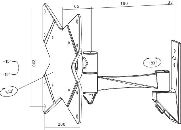 Neomounts FPMA-W825 TV-Wandhalterung Ausziehbar 25,4 cm (10") - 101,6 cm (40") Neigbar+Schwenkbar, Rotierbar