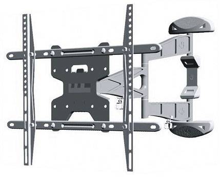 Neomounts LED-W500SILVER TV-Wandhalterung Ausziehbar 81,3 cm (32") - 152,4 cm (60") Neigbar+Schwenkbar, Rotierbar