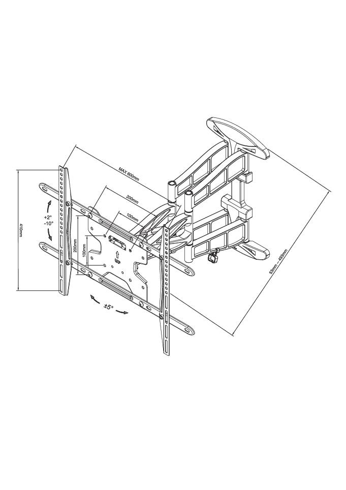 Neomounts by Newstar LED-W550 TV-Wandhalterung 81,3cm (32") - 152,4cm (60") Neigbar+Schwenkbar, Rotierbar