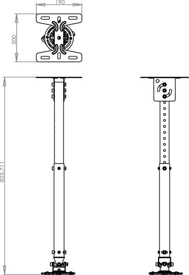 Neomounts BEAMER-C100 Beamer-Deckenhalterung Neigbar, Drehbar Boden-/Deckenabstand (max.): 83 cm Schwarz