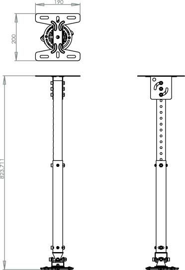 Neomounts by Newstar BEAMER-C100 Beamer-Deckenhalterung Neigbar, Drehbar Boden-/Deckenabstand (max.): 83 cm Schwarz