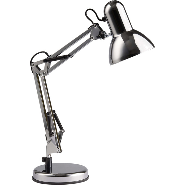Brilliant Henry Tischlampe Energiesparlampe, Glühlampe E27 40W Chrom